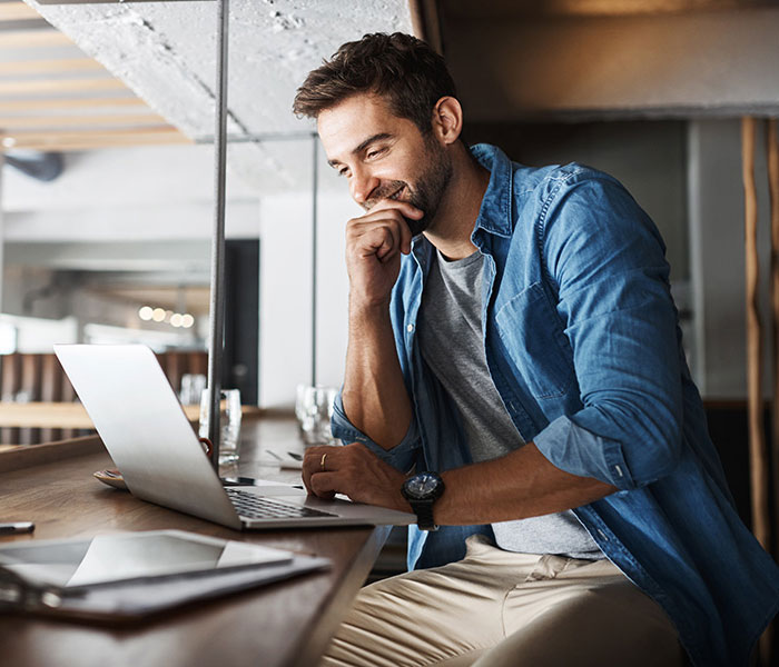 businessman on computer